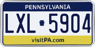 PA license plate LXL5904