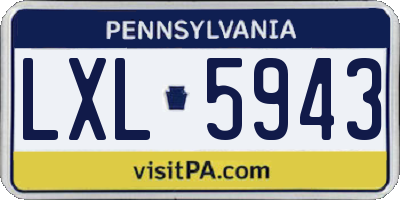 PA license plate LXL5943