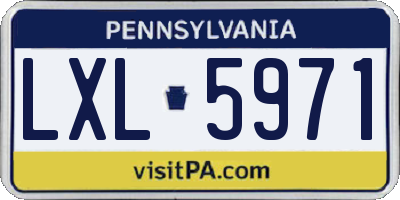 PA license plate LXL5971