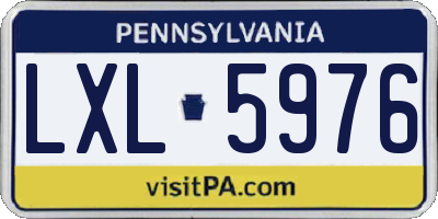 PA license plate LXL5976
