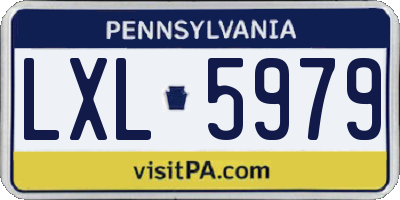 PA license plate LXL5979