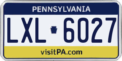 PA license plate LXL6027