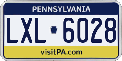 PA license plate LXL6028