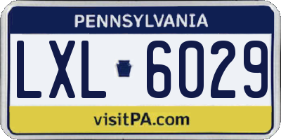 PA license plate LXL6029