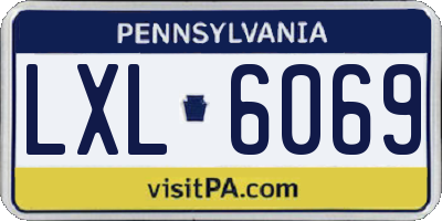 PA license plate LXL6069