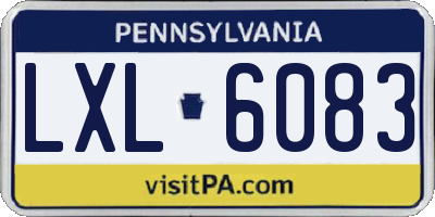 PA license plate LXL6083