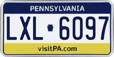 PA license plate LXL6097