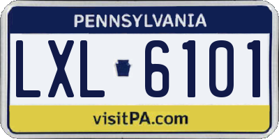 PA license plate LXL6101