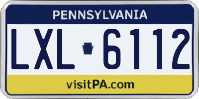 PA license plate LXL6112