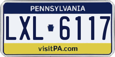 PA license plate LXL6117
