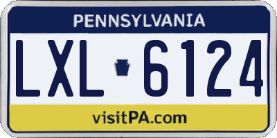 PA license plate LXL6124