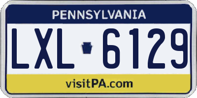 PA license plate LXL6129