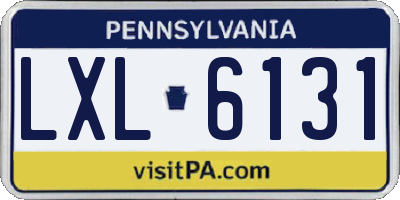 PA license plate LXL6131