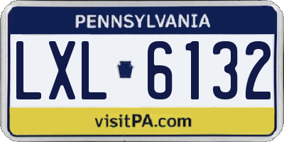 PA license plate LXL6132