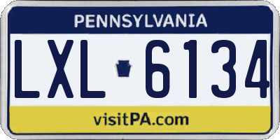 PA license plate LXL6134