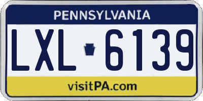 PA license plate LXL6139