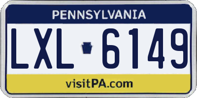 PA license plate LXL6149