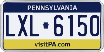 PA license plate LXL6150