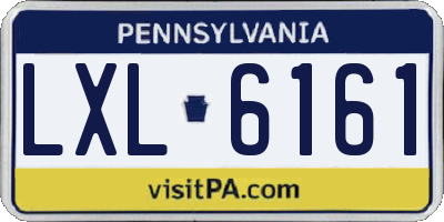PA license plate LXL6161