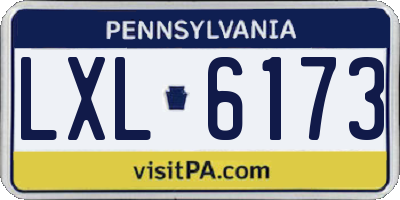 PA license plate LXL6173