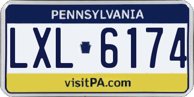 PA license plate LXL6174