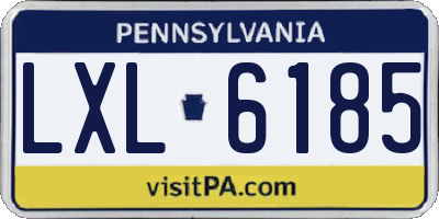 PA license plate LXL6185