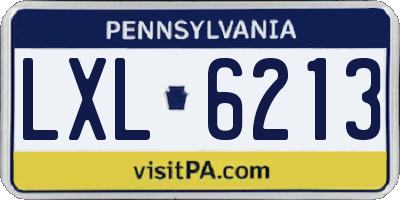 PA license plate LXL6213