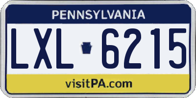 PA license plate LXL6215
