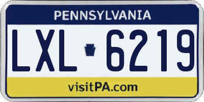 PA license plate LXL6219