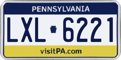 PA license plate LXL6221