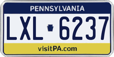 PA license plate LXL6237