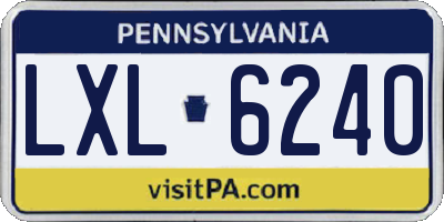 PA license plate LXL6240