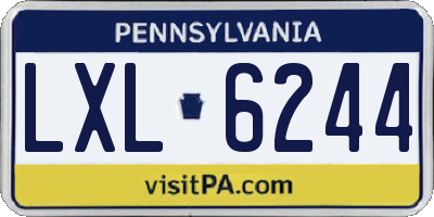 PA license plate LXL6244