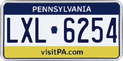 PA license plate LXL6254