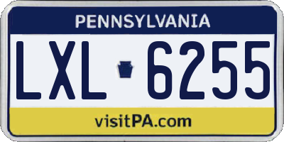 PA license plate LXL6255