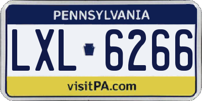 PA license plate LXL6266