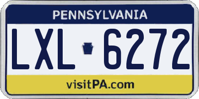 PA license plate LXL6272