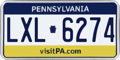 PA license plate LXL6274
