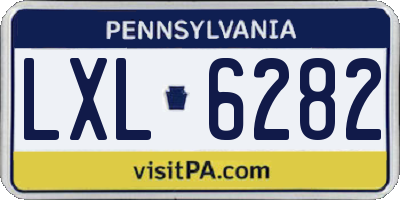 PA license plate LXL6282