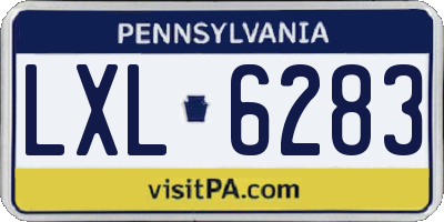 PA license plate LXL6283