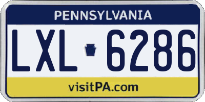 PA license plate LXL6286
