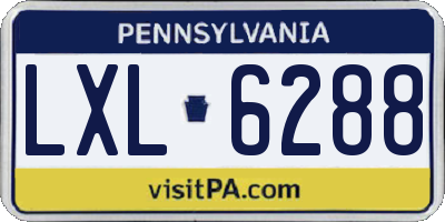 PA license plate LXL6288