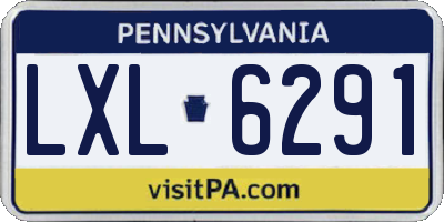 PA license plate LXL6291