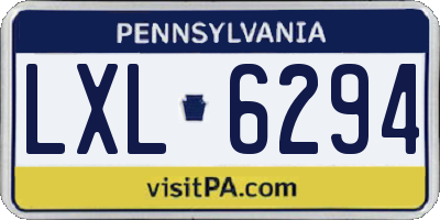 PA license plate LXL6294