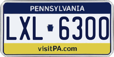 PA license plate LXL6300