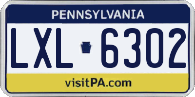 PA license plate LXL6302
