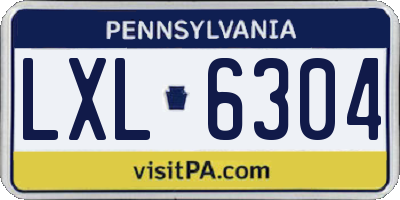 PA license plate LXL6304