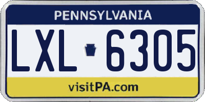PA license plate LXL6305