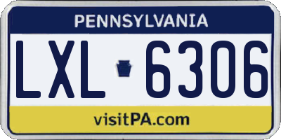 PA license plate LXL6306