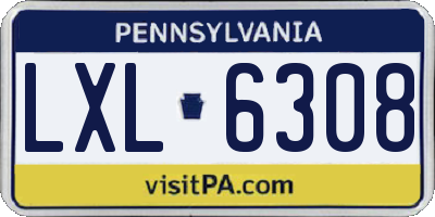 PA license plate LXL6308